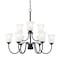 Designers Fountain Bronson 9 Light Classic Matte Black with Frosted Glass Shades Chandelier For Dining Rooms D278M-9CH-MB - alternate 1